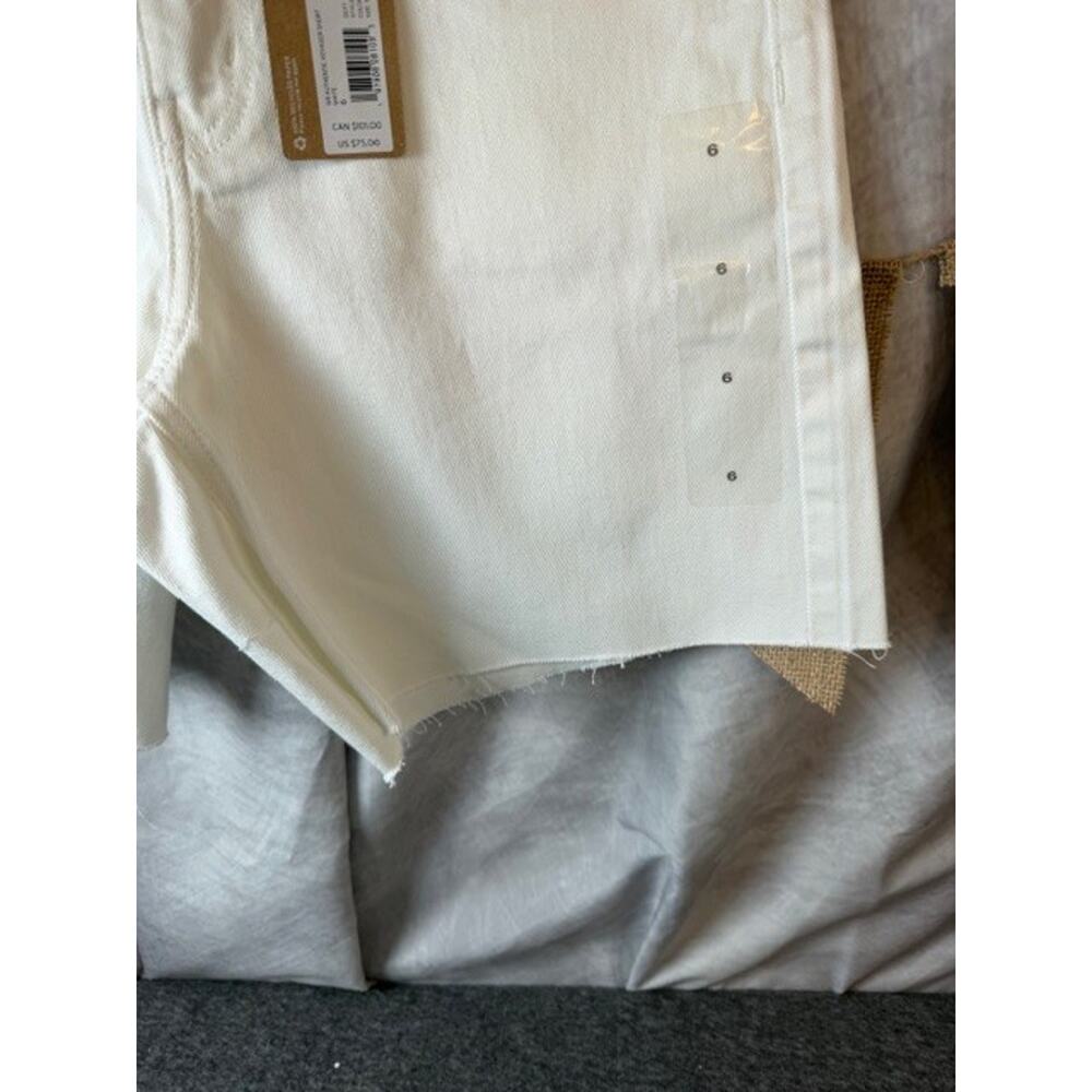 New Eddie Bauer Women Size 6 White Stretch Cotton High Rise Cutoff Denim Shorts - Picture 6 of 11